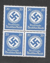 MNH 1942 issue WWII official stamp block PF20 O100 / Third Reich Germany 1942