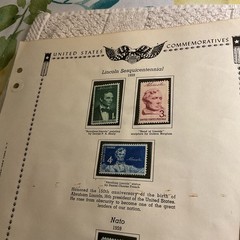 U.S.-(-1958-1959-)-HISTORICAL EVENTS-lot Of 11-Stamps-ON ALBUM PAGE-USED-#30