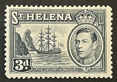 Travelstamps: 1938-42 St. HELENA STAMPS Sg 135a 3d, Mint, Original Gum, Hinged