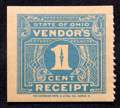 US Stamps Revenue State of Ohio 1c Vendor’s Receipt Tax Stamp GRL20