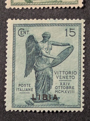 LIBIA LIBYA 1922 OVERPRINTED Sc# 33, 34, 35, 36 MINT HINGED Original Gum