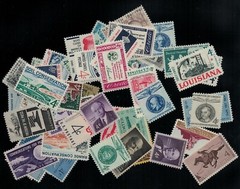FIFTY(50) DIFFERENT 4 CENT U.S. STAMPS FROM THE 1950’S/1960’S- MNH- BELOW FACE
