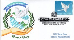 26-231, 2026, International Peace Day, Event Cover, Pictorial Postmark, Boston