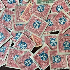 OHIO VENDORS RECEIPT STAMPS, INVESTOR’S LOT INCLUDES 125 STAMPS