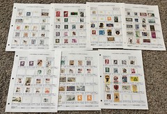 AMAZING USA STAMPS LOT ON BOISBRIAND QUEBEC AUCTION PAGES, FLAGS, EAGLES ETC. #3