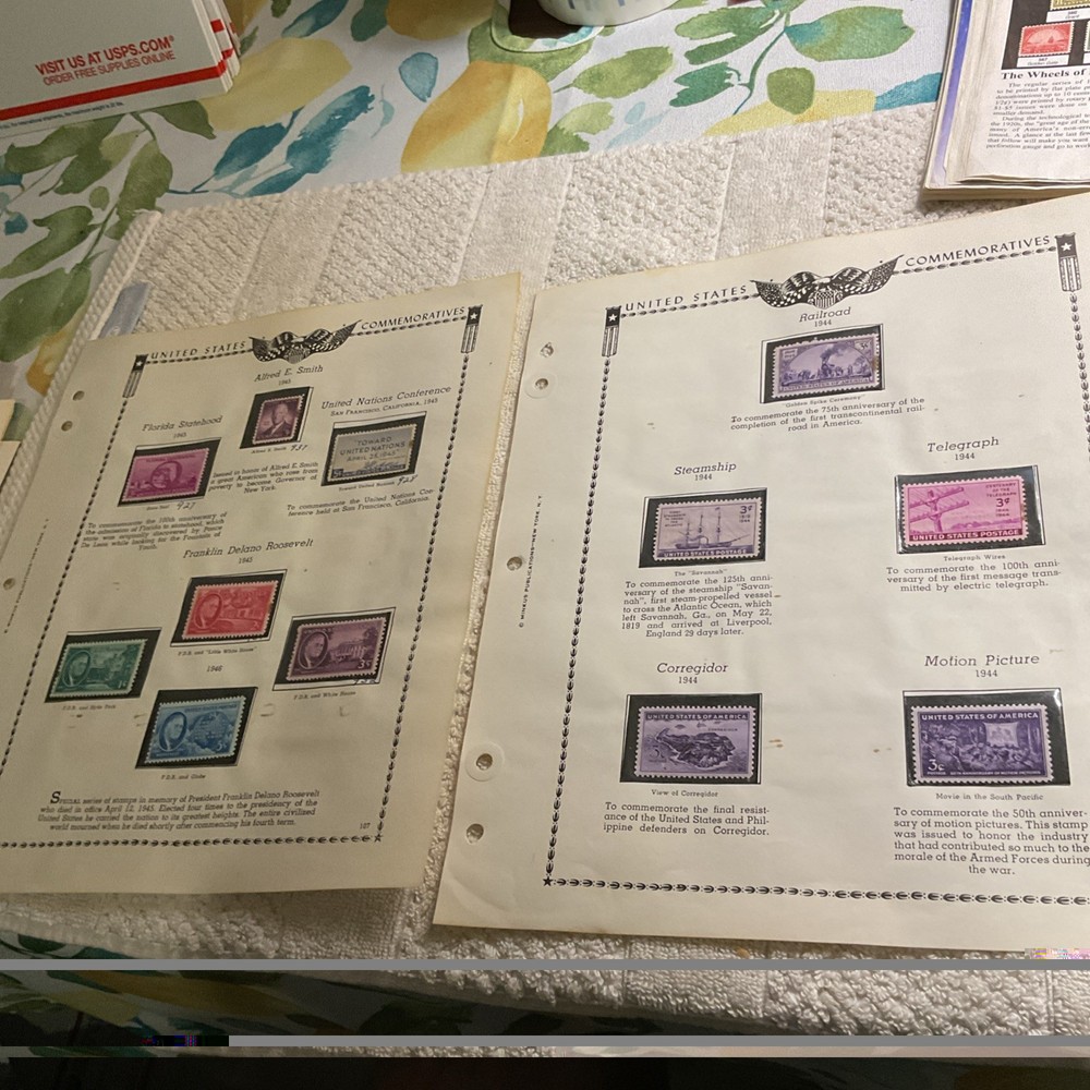 U.S.-(-1944-1946-)-HISTORICAL EVENTS-lot Of 12- Stamps-ON ALBUM PAGE-USED-#30