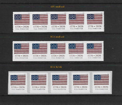 US 2026 Flag Forever Stamp Coil Strip of 5 Set