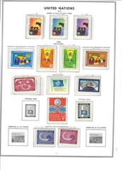 477 United Nations stamps mint from 1971-1997 on album pages all different