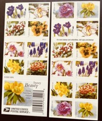 US Booklet Pane 20 Forever Snowy Beauty Flowers In Snow Stamps MNH 2022
