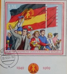 Germany Souvenir Sheet 20th Anniversary GDR Multi-Color 1949-1969 Postmark