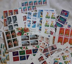 Unused 100 of Multiples & Strips & Singles of 33¢ US Postage Stamps USA FV $33.0