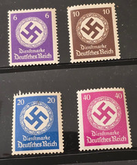 Nazi German THIRD REICH SWASTIKA NSDAP Govt Official Stamp Lot x 8 WW2 WWII