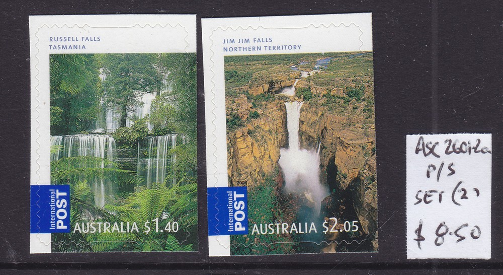 2008 WATERFALLS PEEL AND STICK PAIR ASC 2601a-2a MINT..