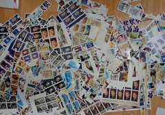Mixed 50 of New/Usable Multiples, Strips & Singles of 44¢ US Postage Stamps USA