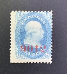 1861 U.S. Stamp Specimen 63s Control #9012/Scarce/PSE Certification