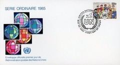 United Nations New York 445-446 FDC Set Definitive Series Emblems