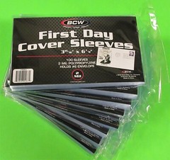1000 FIRST DAY COVER POLY SLEEVES, FOR #6 COVERS, BCW BRAND W/ FREE SHIPPING