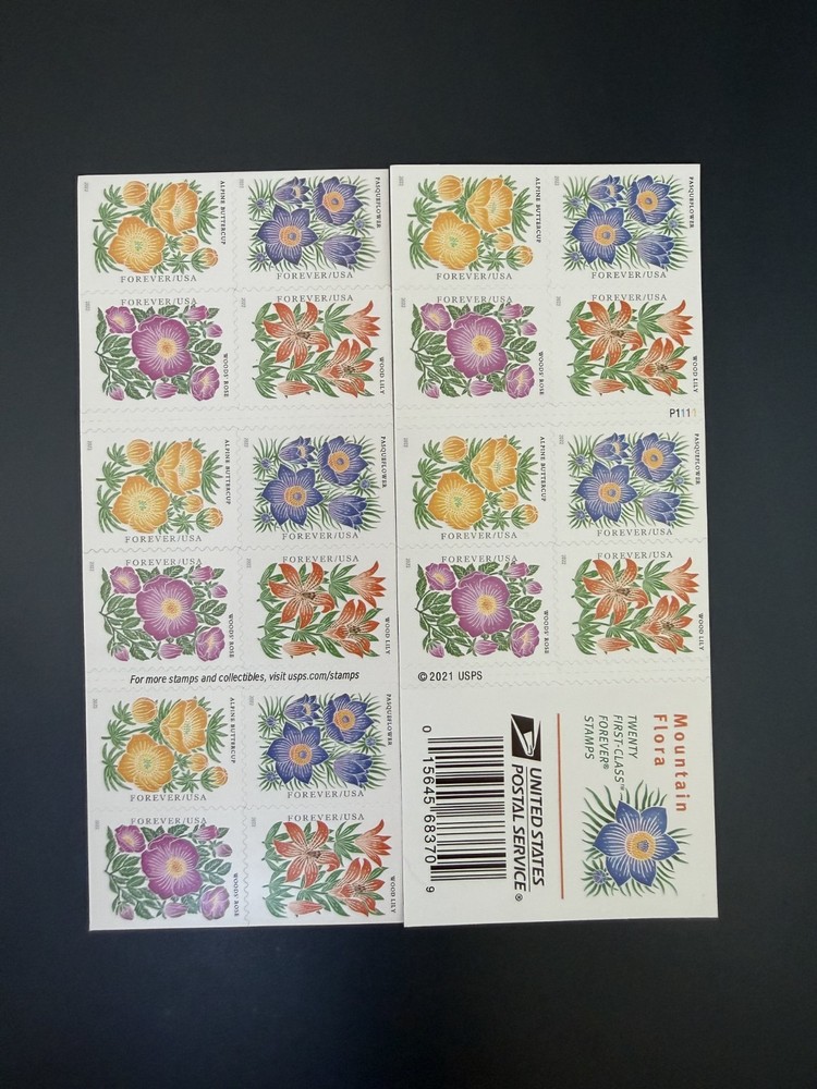 2022USA #5676-5679b Forever Mountain Flora – Booklet of 20 Mint flowers