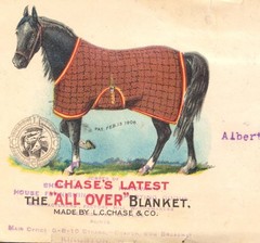HORSE BLANKETS by CHASE – 1911 MULTI-COLOR 2-SIDED ADVERTISING Cover – MUST SEE!