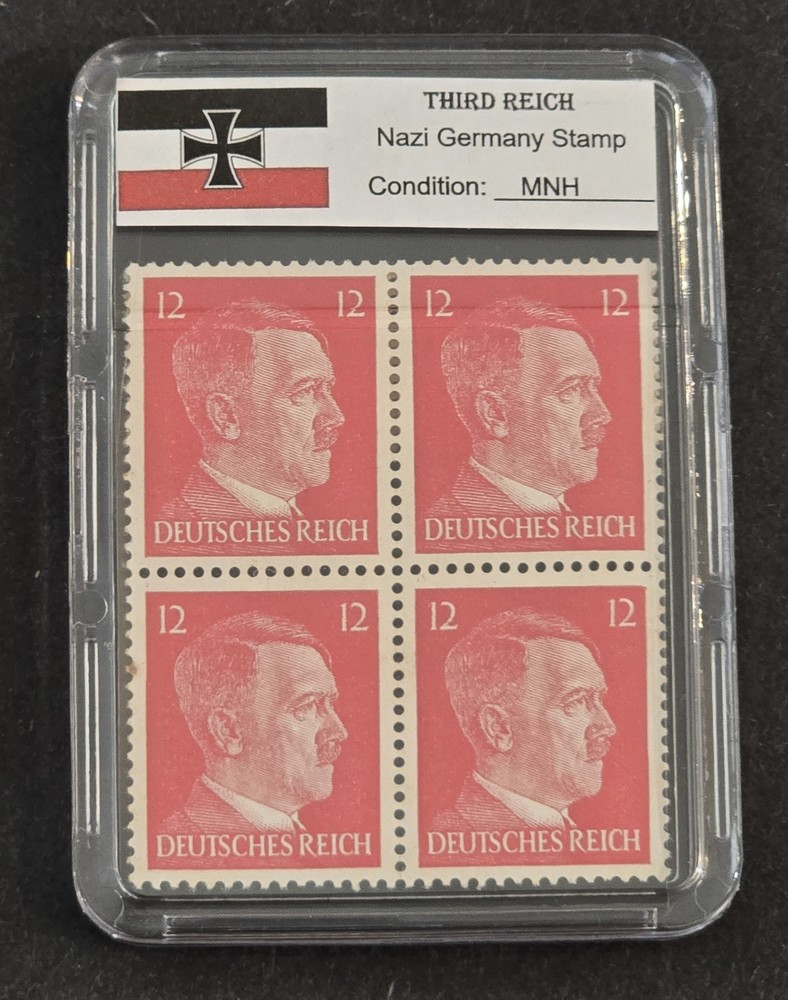 WW2 Nazi German THIRD REICH ADOLF HITLER NSDAP Stamp Block w Slab Case MNH