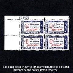 Scott 1139 – George Washington American Credo 4-cent US Stamp Plate Block of 4