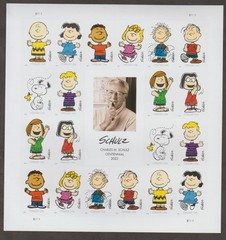 2022 US 5726 CHARLES SCHULZ PANE OF 20 (PRFORATED) FOREVER RATE MNH