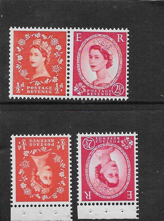 1963 QEII WILDING COMPLETE CHALKY PAPER COLLATION UPRIGHT & INVERTED WMK MNH (7)