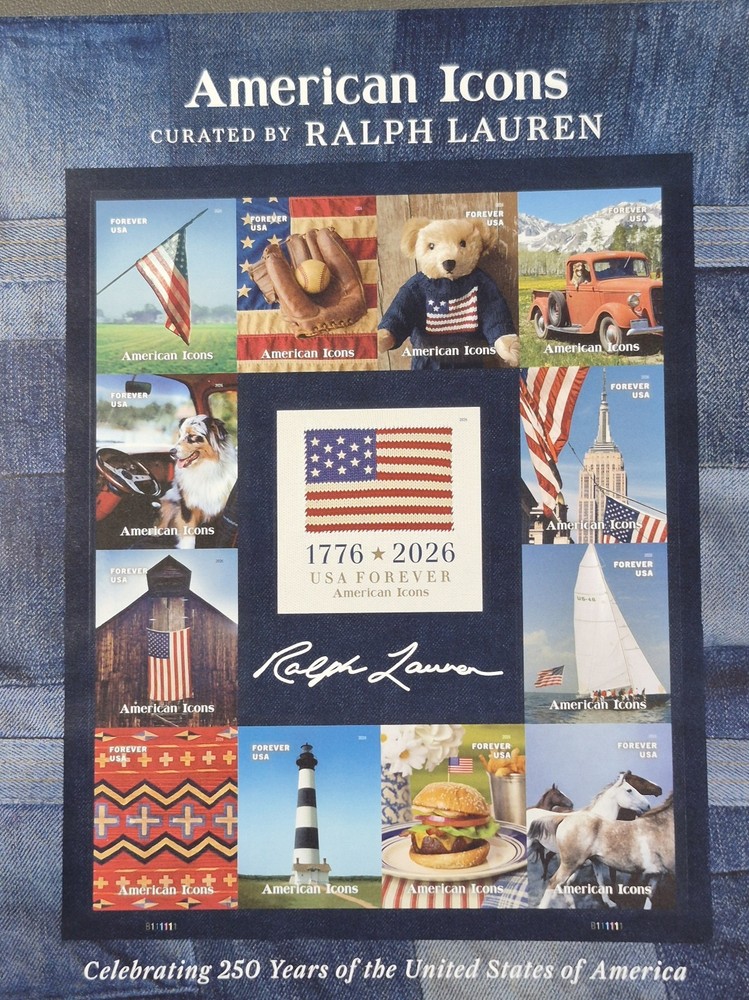 US stamps, 2026, American Icons. Mint Imperforate Sheet. NDC