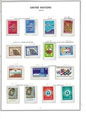 477 United Nations stamps mint from 1971-1997 on album pages all different