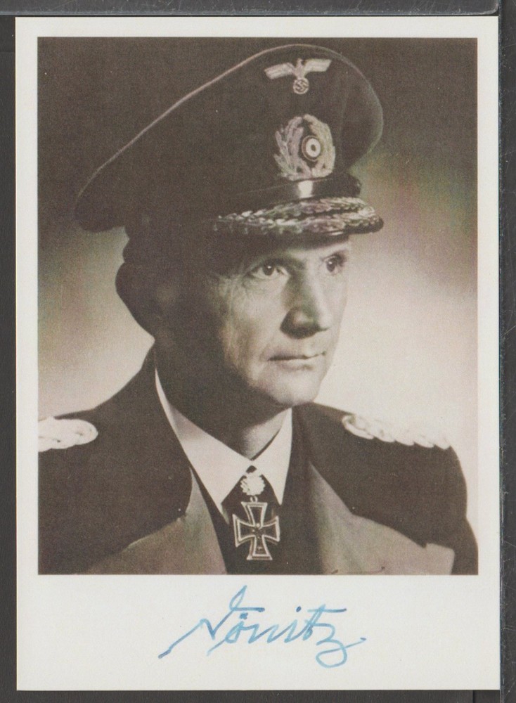 ✔️ GERMANY 3. Reich WWII Karl Dönitz RARE SIGNATURE POSTCARD – REPRODUCTION!!