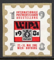 CINDERELLA: 1981 WIPA LABEL, PEEL AND STICK… … ..