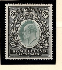 Somaliland 1906 sg 43 3R black & green fine MM cat £85