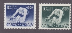 Poland 727-28 MNH 1956 9th Intl. Peace Bicycle Race Warsaw-Berlin-Prague Set