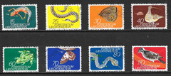 LIECHTENSTEIN SCOTT 534 – 541 USED SET – 1973/1974 MULTI-COLOR ANIMALS ISSUE