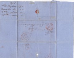 1868 BRITISH H/S 6d RATE TRANSATLANTIC WRAPPER LONDON TO NEW ORLEANS NY PAID ALL
