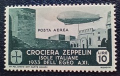 ITALY 1933 AEGEAN ISLANDS C20 – C25 ZEPPELIN AIRMAIL SET – M.N.H. , C..V. 1100$