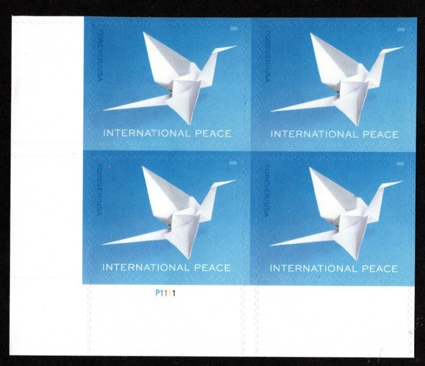 #6103 2026 International Peace Plate Block/4 – MNH