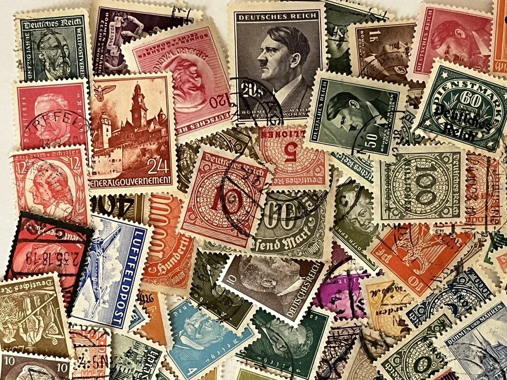 Nazi German HUGE stamp lot 50 pieces Authentic THIRD REICH WWII WW2 era stamps!