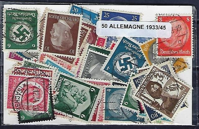 Germany Between 1933 And 1945 Lot Of 50 Different Used Stamps