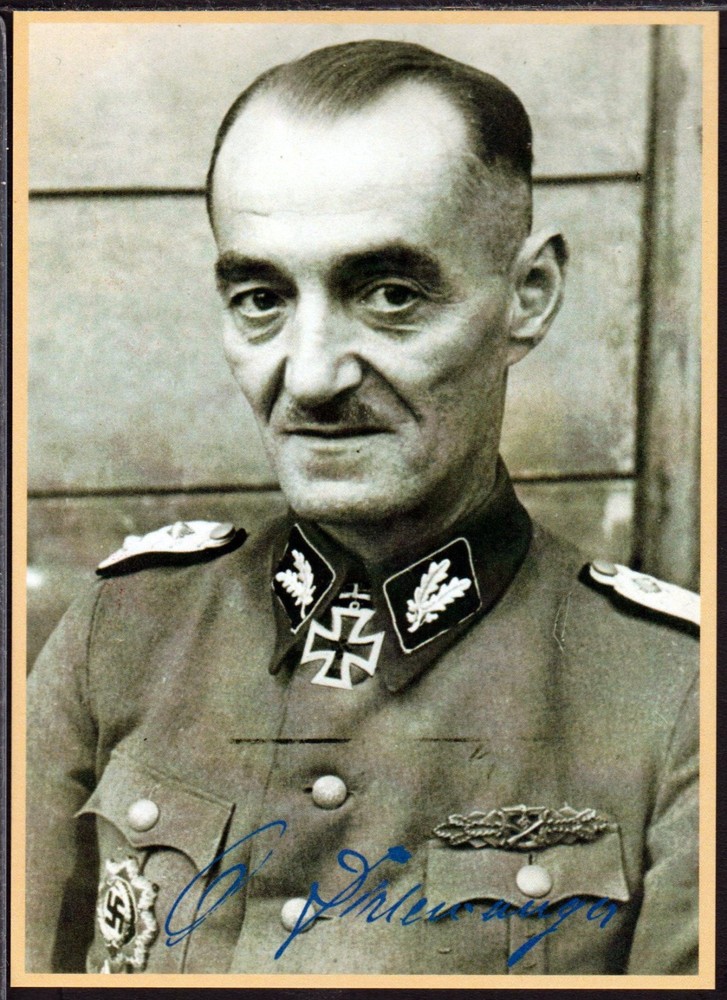 ✔️ GERMANY 3. Reich WWII Oskar Dirlewanger SIGNATURE RARE POSTCARD- REPRODUCTION
