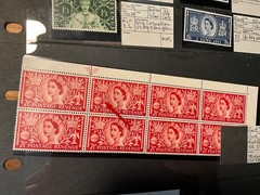 GB stamp error flaw mint block collection KGVI QE *a510
