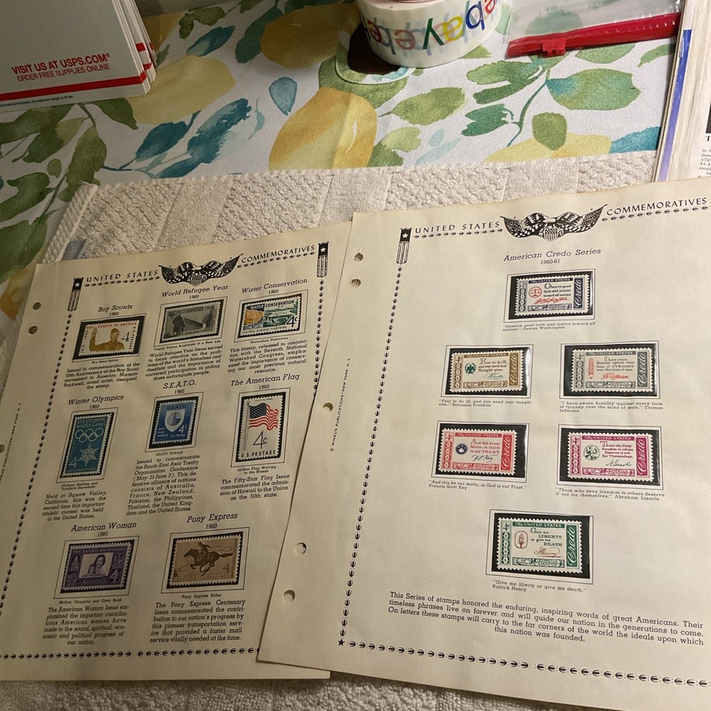 U.S.-(-1960-)-HISTORICAL EVENTS-lot Of 14-Stamps-ON ALBUM PAGE-USED-#30