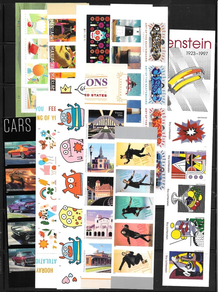 Imperforate (NO Die-Cut) Selection 2021-25–133 Stamps, Fault-Free, Cat $226.40