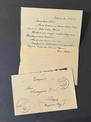1 Authentic WW2 German Photo + Feldpost Mail Letter Sent By Soldier Third Reich