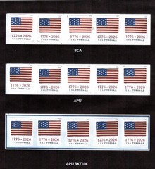 #6107 – 6109 2026 Flag Coil strips/5 set/3 – MNH