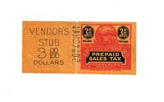 State of Ohio $3 Prepaid Sales Tax Vendor Stub & Consumer Receipt (U272)