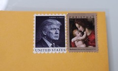 NOT FOREVER STAMP POSTAGE SHEET OF 28 – USA President Donald Trump AMERICA FIRST