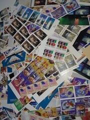 Mixed 55 of New/Usable Multiples, Strips & Singles of 41¢ US Postage Stamps, USA