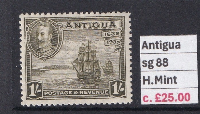 Antigua GV 1932 1s. olive-green sg 88 H.Mint