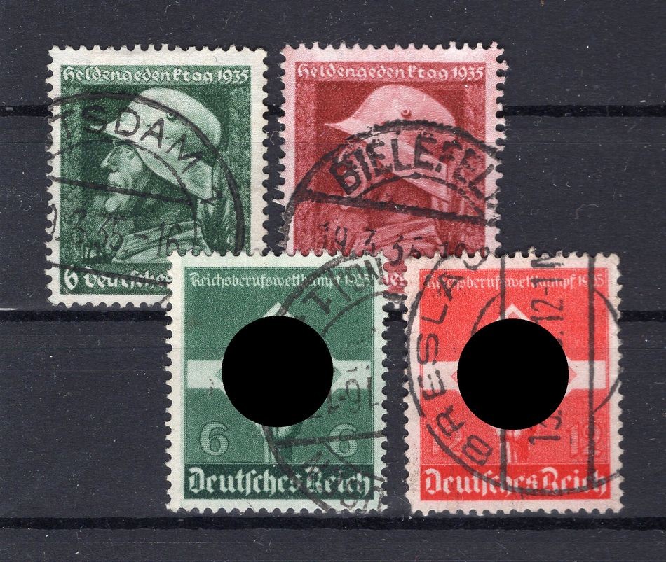 DR-3 Reich 569/70+571/72 Mint Stamped 1933-1945 Germany